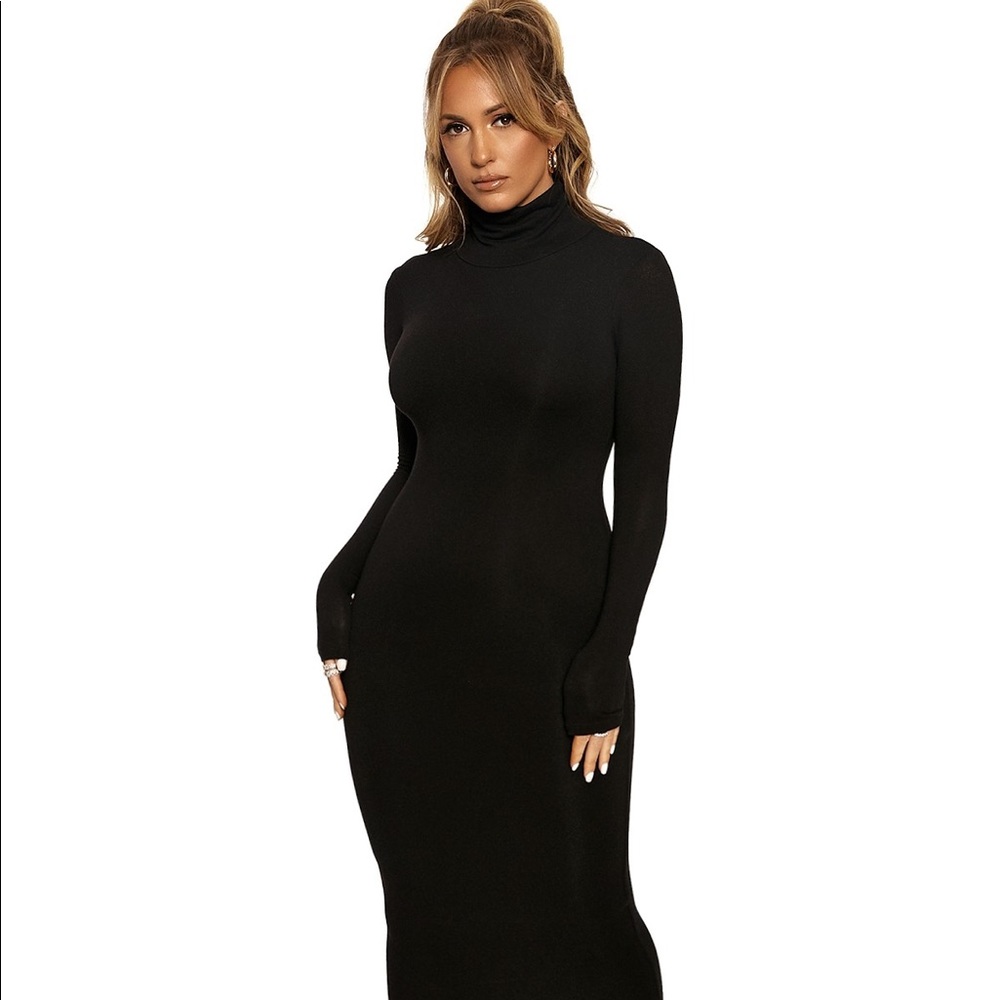 THE NW TURTLENECK MIDI DRESS